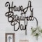 Hastings Home Metal Cutout, Have a Beautiful Day Decorative Wall Sign 3D Word Art Decor, Modern Rustic Farmhouse 168105NTD - alternate 1